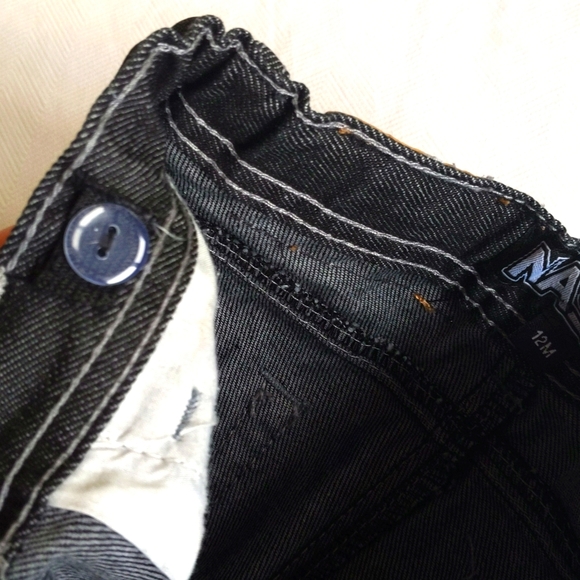 NASS distressed black straight leg denim jeans 12 months baby boy - Picture 7 of 9